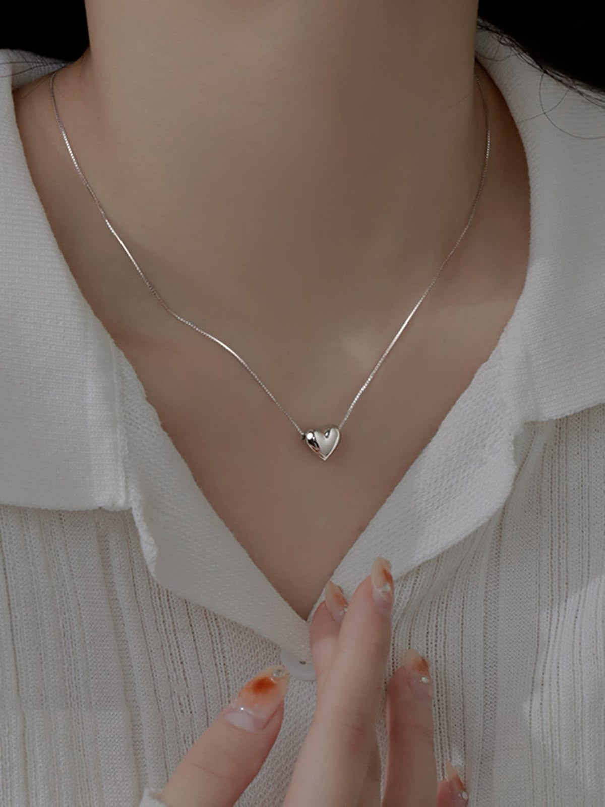 Dây chuyền bạc sợi nhỏ phong cách Hàn Quốc