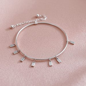 mẫu lắc chân bạc nữ Hàn Quốc