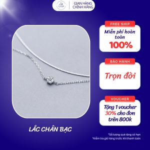 Lunar Silver-Lắc chân Dây Đôi Phối Xích Đính Đá